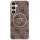 Guess 4G Glitter Triangle Buttons Samsung Galaxy S25 MagSafe kemény hátlap tok, barna