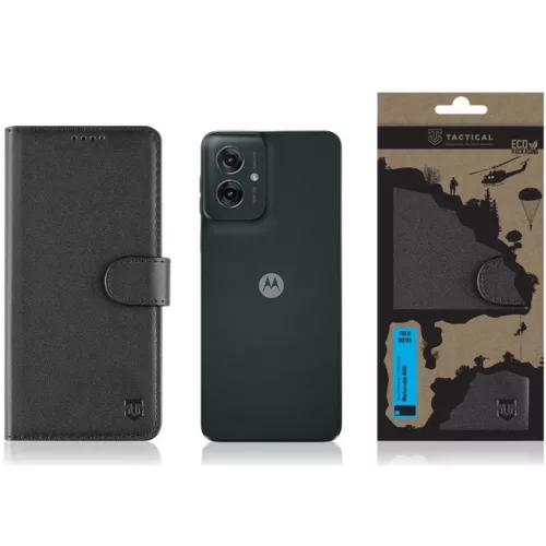 Tactical Field Notes Motorola G55 flip/oldalra nyíló tok, fekete