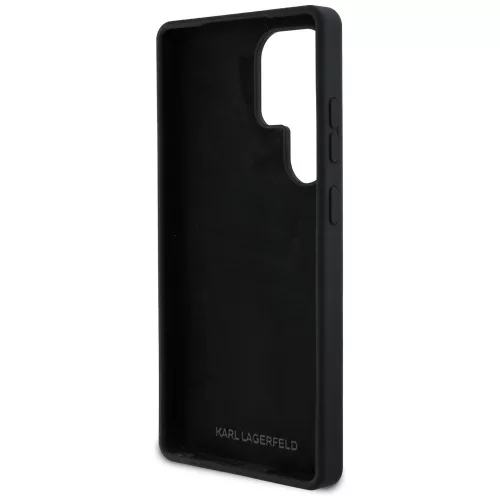 Karl Lagerfeld Silicone Metal Signature Logo Samsung Galaxy S25 Ultra szilikon tok, fekete