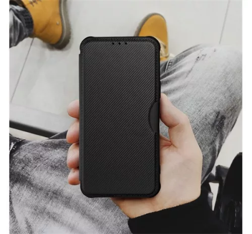 Razor book Apple iPhone 17e / iPhone 16e flip tok, fekete