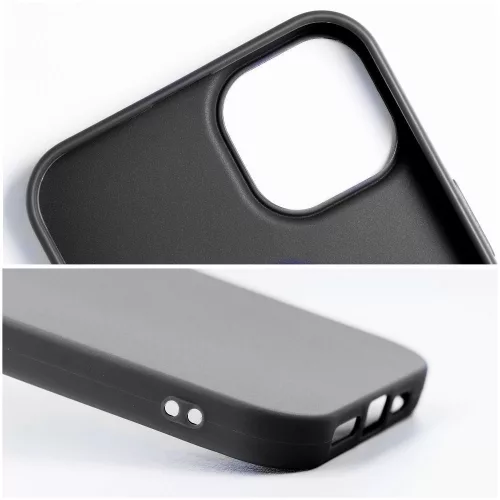 Matt szilikon Motorola Moto G75 tok, fekete