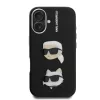 Karl Lagerfeld Grained PU K&CH Heads iPhone 16 hátlap tok, fekete