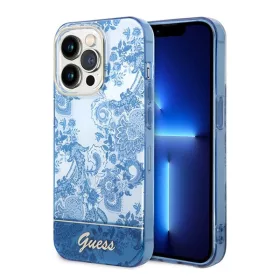   Guess Porcelain Collection Apple iPhone 14 Pro hátlap tok , kék