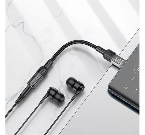 Hoco LS37 USB-C - 3,5mm jack adapter, fekete