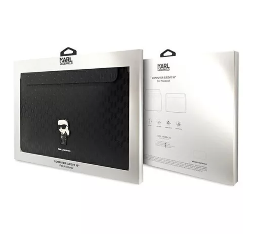 Karl Lagerfeld Sleeve Saffiano Monogram Ikonik KLCS16SAKHPKK 16" laptop tok, fekete