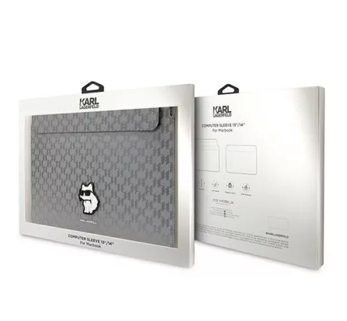 Karl Lagerfeld Sleeve Saffiano Monogram Choupette KLCS14SAKHPCG 14" laptop tok ,ezüst