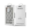 DKNY PU Leather Checkered Pattern and Stripe iPhone 15 Pro Max hátlap tok, bézs