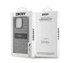 DKNY PU Leather Repeat Pattern Tonal Stripe iPhone 14 Pro hátlap tok, bézs