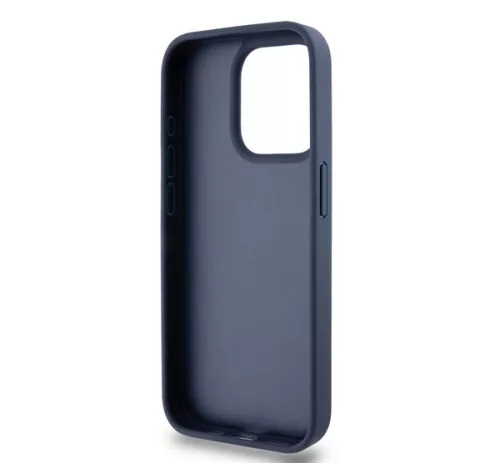 DKNY PU Leather Repeat Pattern Tonal Stripe iPhone 14 Pro hátlap tok, kék