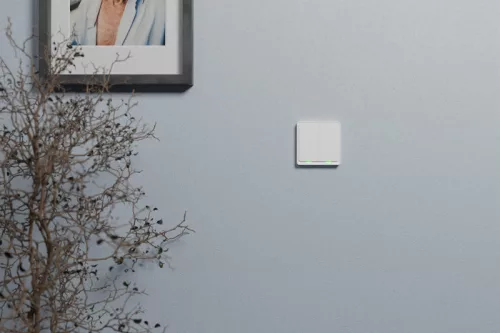 TESLA okos dupla kapcsoló, ZigBee protokollal, TESLA mobilalkalmazás támogatással, fehér