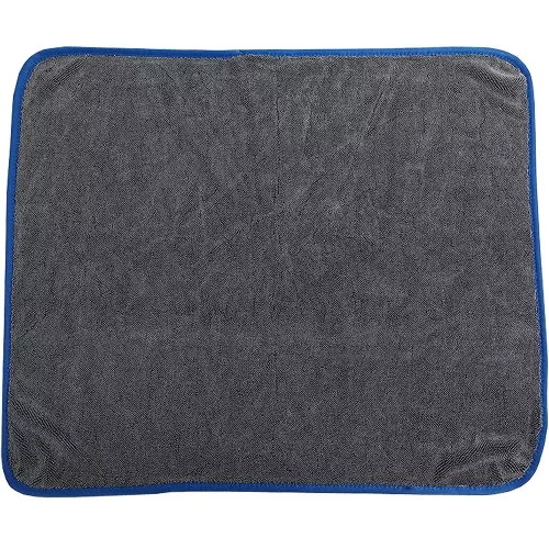 Egyoldalas mikroszálas autó tisztító, szárító törölköző, 60 x 90 cm, 700 g / nm, Wooze Car Towel, szürke/kék