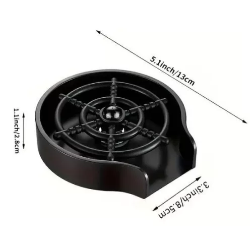 Wooze Glass Washer Automata pohár- és üvegmosó és öblítő szett, nagynyomású fúvókával, rugalmas csatlakozóval, fekete