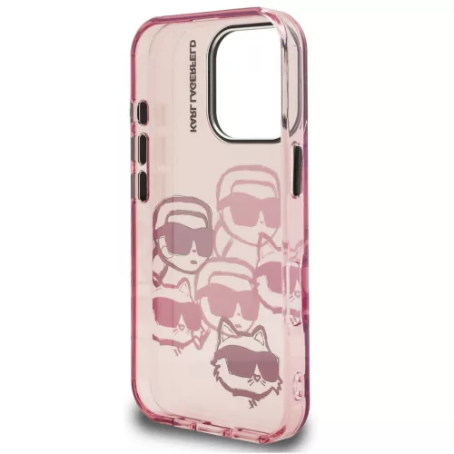 Karl Lagerfeld IML Multi K&CH Heads iPhone 16 Pro Max hátlap tok, rózsaszín
