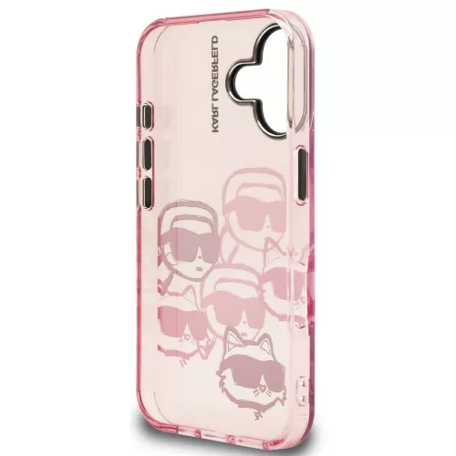 Karl Lagerfeld IML Multi K&CH Heads iPhone 16 hátlap tok, rózsaszín