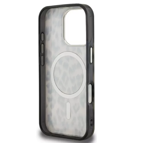 Karl Lagerfeld IML Leopard iPhone 16 Pro Max MagSafe kompatibilis leopárd mintás hátlap tok, barna