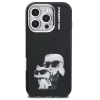 Karl Lagerfeld IML Aquarelle Karl and Choupette iPhone 16 Pro hátlap tok, fekete