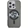 Karl Lagerfeld IML Glitter Karl and Choupette Sketch iPhone 16 Pro Max MagSafe kompatibilis hátlap tok, fekete