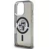 Karl Lagerfeld IML Glitter Karl and Choupette Sketch iPhone 16 Pro MagSafe kompatibilis hátlap tok, fekete