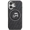 Karl Lagerfeld IML K&CH Heads Repeated Logo iPhone 16 MagSafe kompatibilis hátlap tok, fekete