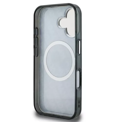 Karl Lagerfeld IML K&CH Heads Repeated Logo iPhone 16 MagSafe kompatibilis hátlap tok, fekete