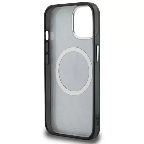 Karl Lagerfeld IML K&CH Heads Repeated Logo iPhone 15 MagSafe kompatibilis hátlap tok, fekete
