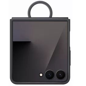   Samsung Galaxy Z Flip 7 Ring Silicone Cover gyári szilikon tok gyűrűvel, fekete