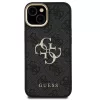 Guess PU 4G Metal Logo Apple iPhone 13 hátlap tok kitámasztható kamera peremmel, fekete-arany