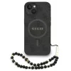 Guess PU Leather 4G Colored Ring Strap Apple iPhone 13 MagSafe tok fekete színű karpánttal, fekete