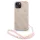 Guess PU Leather 4G Colored Ring Strap Apple iPhone 14 MagSafe tok korall színű karpánttal, rózsaszín-arany