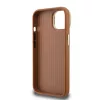 Guess PU Grained 4G Logo Stand Camera Frame iPhone 13 hátlap tok kitámasztóval, barna