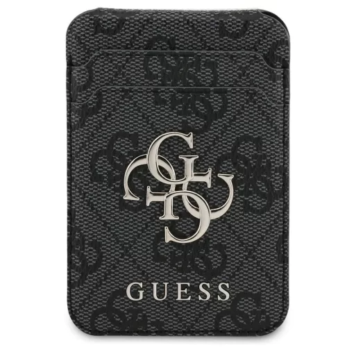 Guess 4G Metal Logo MagSafe kompatibilis kitámasztható kártyatartó, fekete