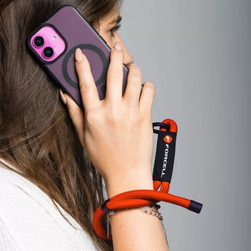 Forcell F-Design R10X40 csuklóra akasztható telefontartó / csuklópánt, állítható hossz max. 20cm, piros
