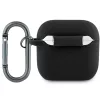 Lacoste Liquid Silicone Croc Logo AirPods 4 szilikon tok karabinerrel, fekete