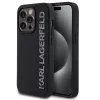 Karl Lagerfeld 3D Rubber Glitter Logo iPhone 15 Pro Max csillámos hátlap tok, fekete