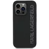 Karl Lagerfeld 3D Rubber Glitter Logo iPhone 15 Pro Max csillámos hátlap tok, fekete