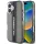 Karl Lagerfeld IML Stripe Logo iPhone 16 tok kameravédő peremmel, fekete