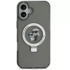 Karl Lagerfeld Ringstand Karl and Choupette iPhone 16 MagSafe tok kitámasztóval, fekete