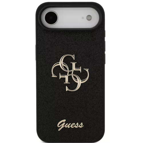 Guess PU Fixed Glitter 4G Metal Logo Apple iPhone Air (2025) hátlap tok, fekete