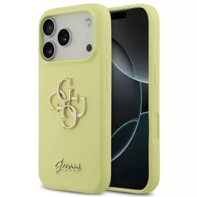   Guess Liquid Silicone 4G Metal Logo Apple iPhone 17 Pro Max hátlap tok, sárga