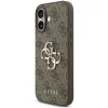 Guess PU 4G Metal Logo Strap Apple iPhone 17 hátlap tok karpánttal, barna