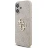 Guess PU 4G Metal Logo Strap Apple iPhone 17 hátlap tok karpánttal, rózsaszín