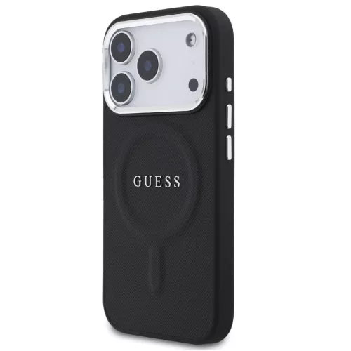Guess PU Saffiano Apple iPhone 17 Pro MagSafe hátlap tok, fekete