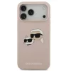 Karl Lagerfeld Silicone Double Heads Print Apple iPhone 17 Pro Max MagSafe kompatibilis hátlap tok, rózsaszín