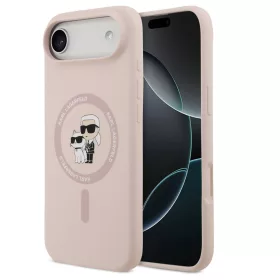   Karl Lagerfeld Liquid Silicone Karl and Choupette MagSafe iPhone Air (2025) hátlap tok, rózsaszín