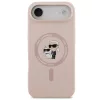 Karl Lagerfeld Liquid Silicone Karl and Choupette MagSafe iPhone Air (2025) hátlap tok, rózsaszín
