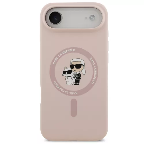 Karl Lagerfeld Liquid Silicone Karl and Choupette MagSafe iPhone Air (2025) hátlap tok, rózsaszín