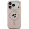Karl Lagerfeld Liquid Silicone Karl and Choupette MagSafe iPhone 17 Pro Max hátlap tok, rózsaszín