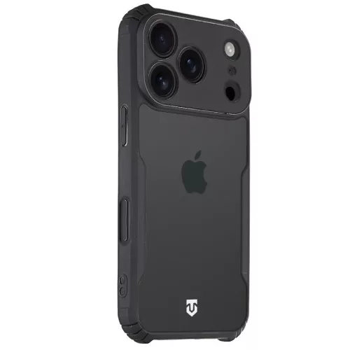 Tactical Quantum Stealth Apple iPhone 17 Pro hátlap tok, átlátszó/fekete