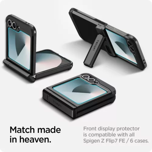 Spigen Glas.tR EZ Fit Samsung Galaxy Z Flip 6 / Flip 7 FE tempered kijelzővédő fólia felhelyező kerettel (2db)