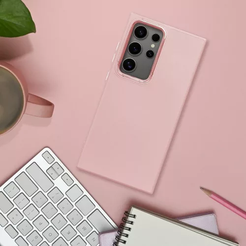Frame Samsung Galaxy A17 közepesen ütésálló tok kameravédő kerettel, rózsaszín